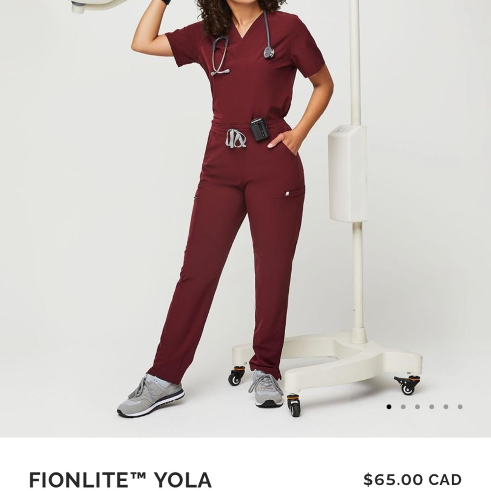 Figs Burgundy Yola scrub pants
